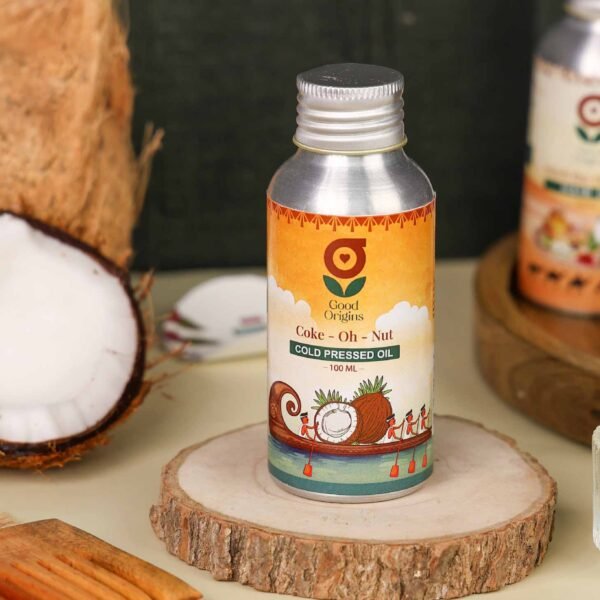 Pure Coconut Oil for Hair | Coke-oh-nut Pure Cold Pressed Coconut Oil | Best Organic Coconut Oil in India - Good Origins Store. Best cold pressed coconut oil in India for hair growth, itchy scalp for Men and Women