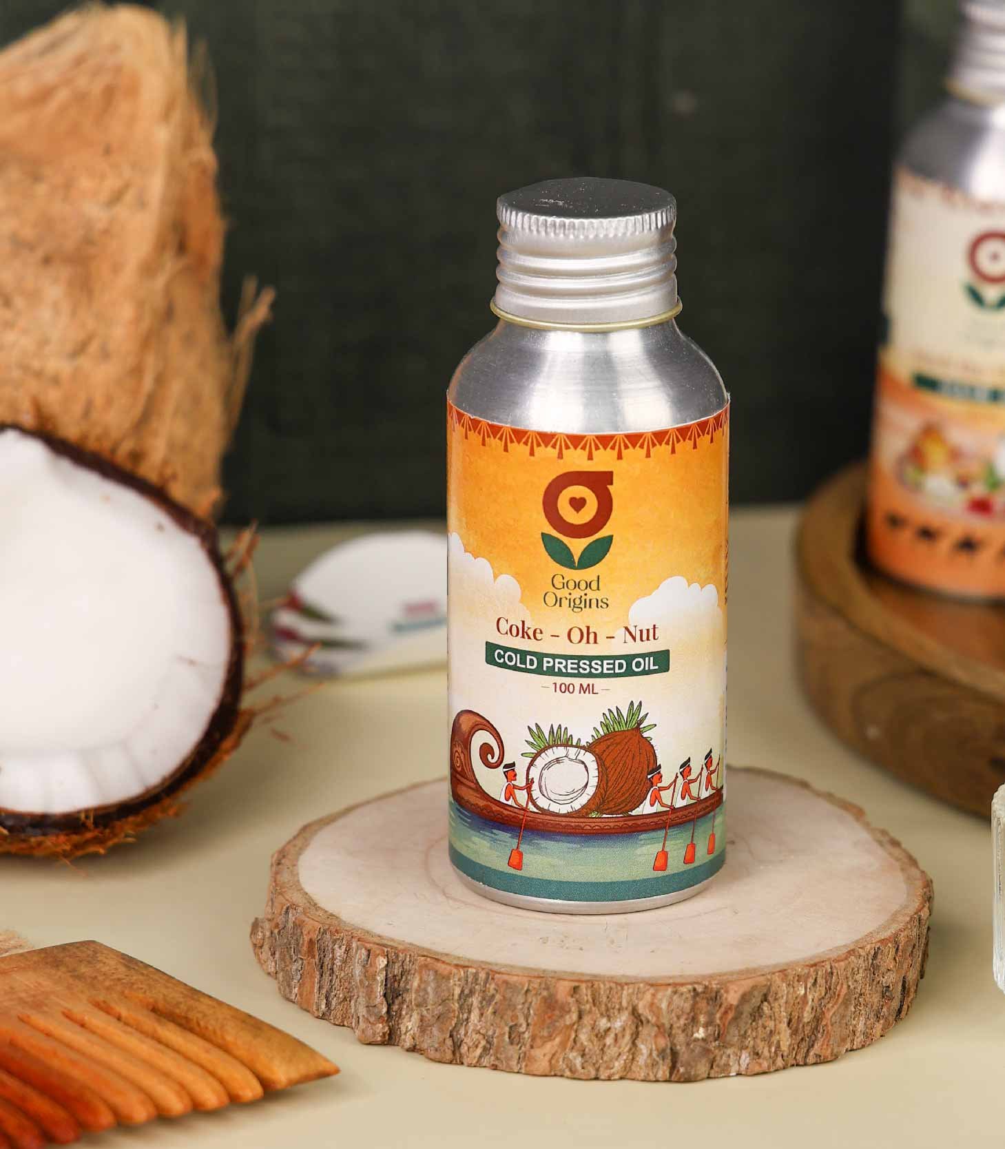 Pure Coconut Oil for Hair | Coke-oh-nut Pure Cold Pressed Coconut Oil | Best Organic Coconut Oil in India - Good Origins Store. Best cold pressed coconut oil in India for hair growth, itchy scalp for Men and Women